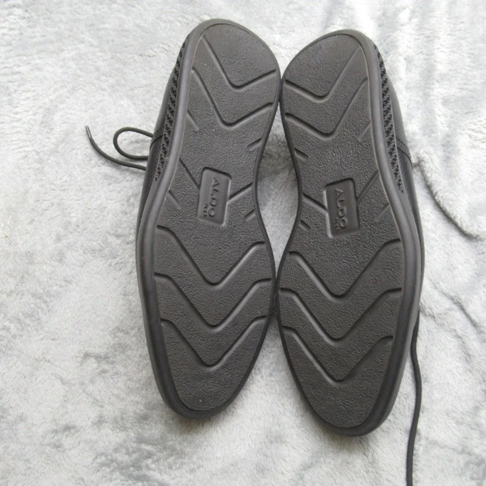 Aldo Dress Shoes Men‎ 9.5 Black Genuine Leather Oxford Derby Casual Comfort EUC!